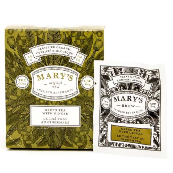 mary's wellness green tea with ginger