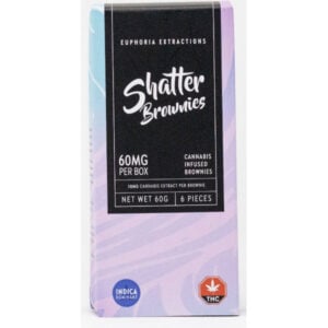 60mg indica shatter brownies package front