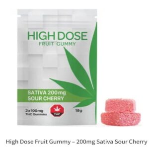 High Dose Fruit Gummy 200mg Sour Cherry Sativa