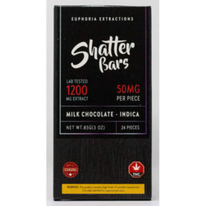 shatter bar milk chocolate indica 1200 mg front