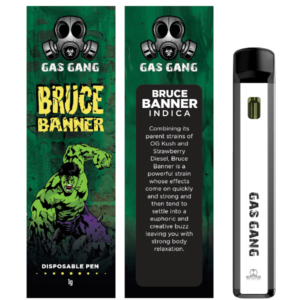 gas gang bruce banner vape pen and packaging