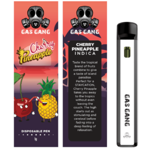 gas gang cherry pineapple vape pen and packaging