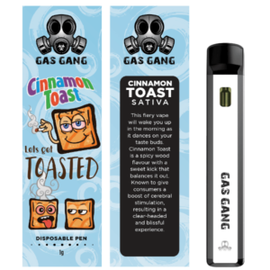 gas gang cinnamon toast vape pen and packaging