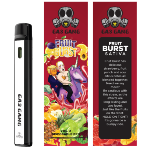 gas gang fruit burst vape pen and packaging