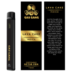 gas gang lava cake vape pen and packaging