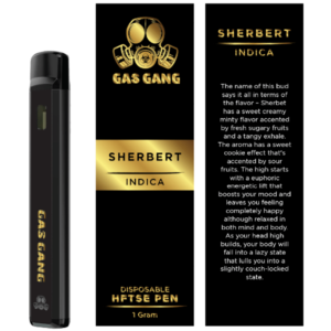 gas gang sherbert vape pen and packaging
