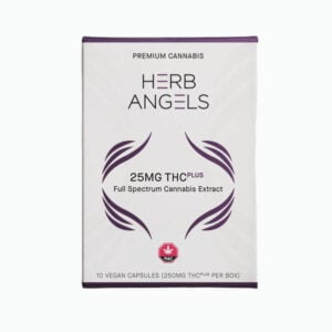 herb angels 25mg thc plus packaging