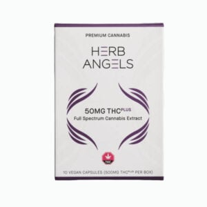 herb angels 50mg thc plus packaging