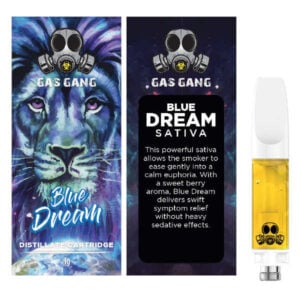 gas gang blue dream sativa cartridge and packaging