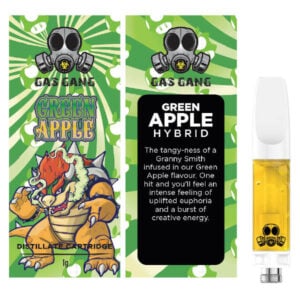 gas gang green apple cartridge and packaging