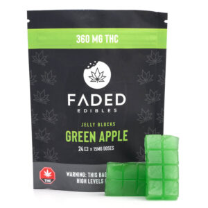 faded edibles green apple flavour 360mg packaging