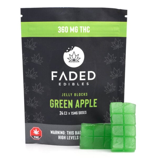 faded edibles green apple flavour 360mg packaging