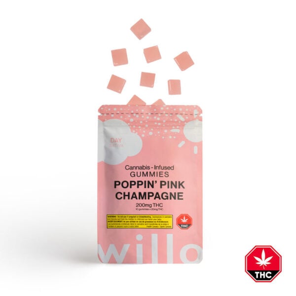 willo poppin' pink champagne thc gummies