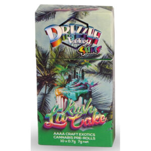 drizzle factory la kush cake strain pre-rolls package