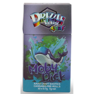 drizzle factory moby dick strain pre-rolls package