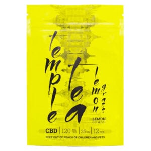 package of temple tea with cbd in lemon grass flavour