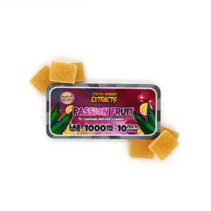 Golden Monkey Passion fruit gummies avec un total de 1000 mg de THC