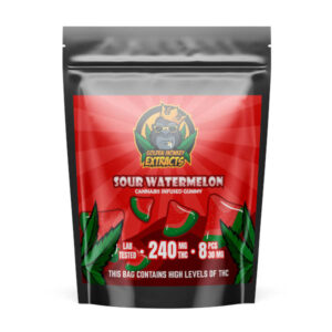 Golden Monkey Sour Watermelon Gummies avec 240 mg de THC