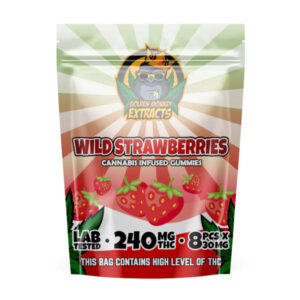 Golden Monkey Fraise Sauvage Gummies avec 240 mg de THC