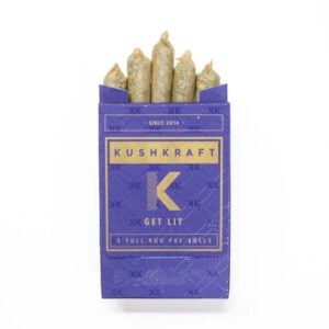 package of kushkraft 5 pack indica pre-roll joints