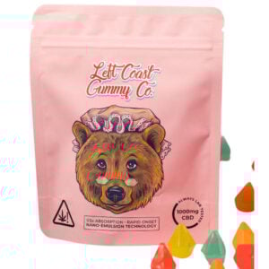 Paquet de gommes de la côte gauche avec 1000mg de CBD