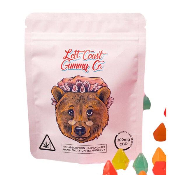 Paquet de gommes de la côte gauche avec 300mg de CBD