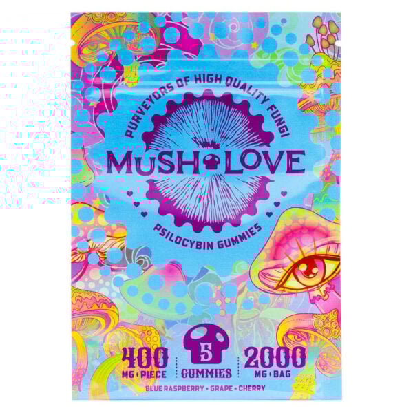 package of mush love gummies with total of 2,000 mg