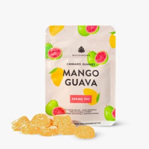 buudabomb mango guava gummies and package 500mg thc
