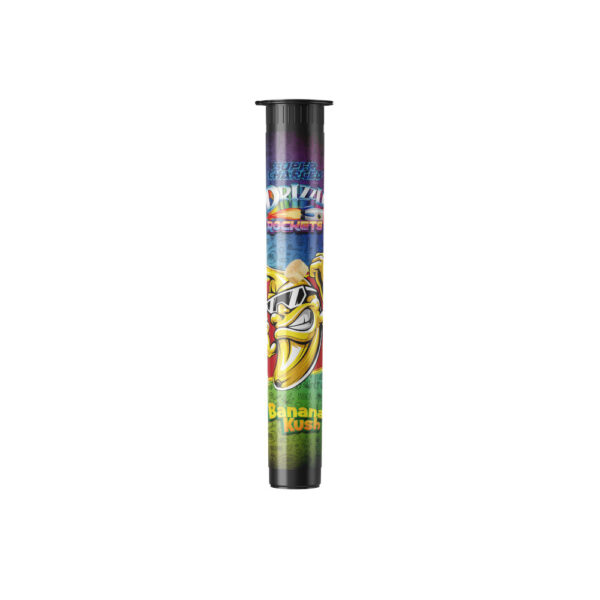 drizzle factory moon rocket in banana kush flavour package