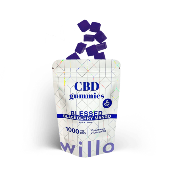 package of willo blackberry flavoured cbd gummies