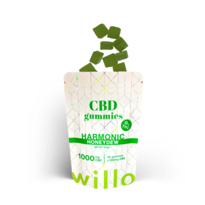 package of willo honeydew flavoured gummies with 1000mg of cbd