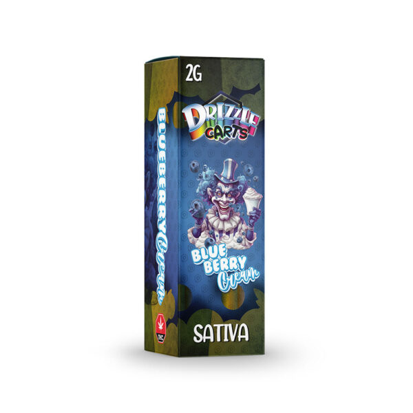 Paquet d’une cartouche de vapotage Drizzle Factory en crème de bleuets