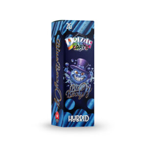 package of drizzle factory cartridge in blueberry og strain