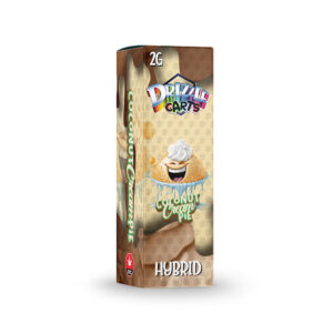 package of drizzle factory cartridge in coconut cream pie strain