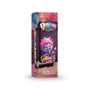 a package of drizzle factory cartridge with cotton candy strain