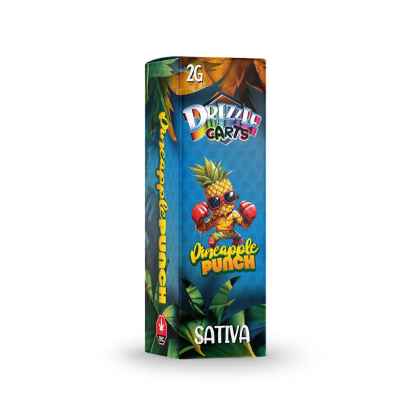 package of drizzle factory vape cartridge in pineapple punch