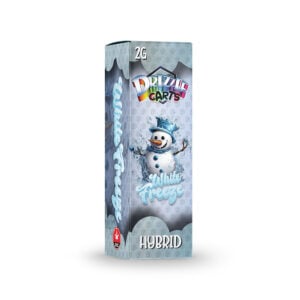 package of drizzle factory cartridge in white freeze strain