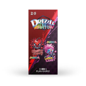 package of drizzle factory switch vape in blasting cherry / cotton candy flavours