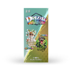 package of a drizzle factory switch vape in coconut milk and venom og flavours