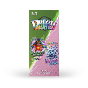 packaging of drizzle factory switch vape in energy monster and frozen grapes flavours