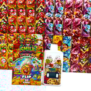 smile factory brand dual vape pen in chocolate chip and apple pie flavours