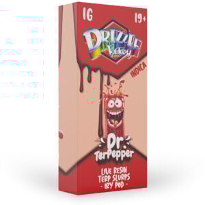 packaging of drizzle factory 1g live resin in dr terpepper flavour