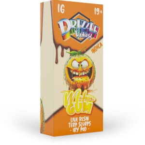 packaging of drizzle factory 1g live resin in melon gum flavour