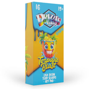 packaging of drizzle factory 1g live resin in terpaja blast flavour