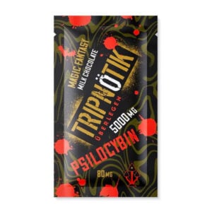 packaging of tripnotic milk chocolate shroom bar with 5000mg Psilocybin