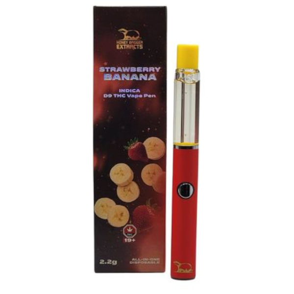 honey badger extracts d9 2.2mg vape in strawberry banana flavour
