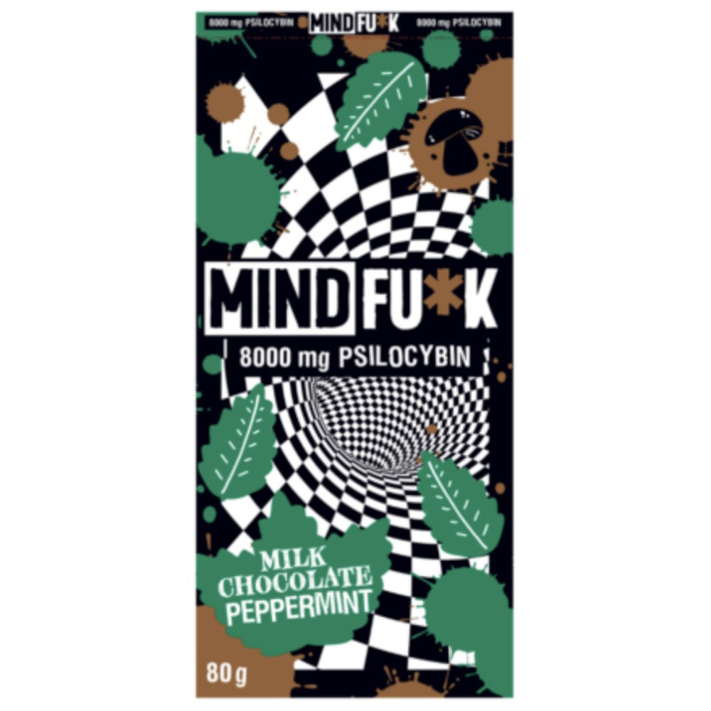mindfu*k milk chocolate peppermint mushroom bar packaging