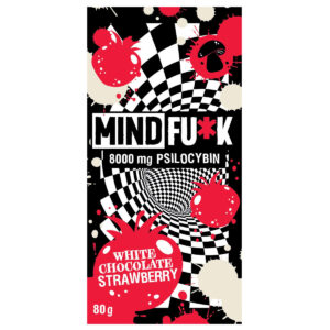 mindfu*k white chocolate strawberry mushroom bar packaging