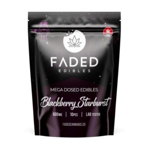 Faded Edibles Méga-dosé 600 mg de THC en saveur Blackberry Starburst